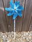 Preview: Windrad * 22 cm * Holzstil und -kugel handbemalt * Gartenstecker * Kinder * Deko * Blumen - Blau